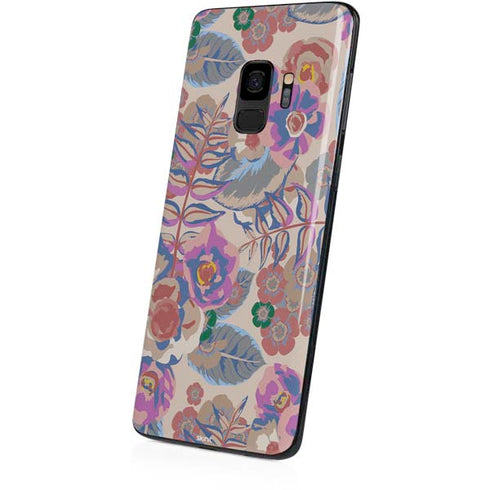Warm Taupe Floral Galaxy S9 Skin
